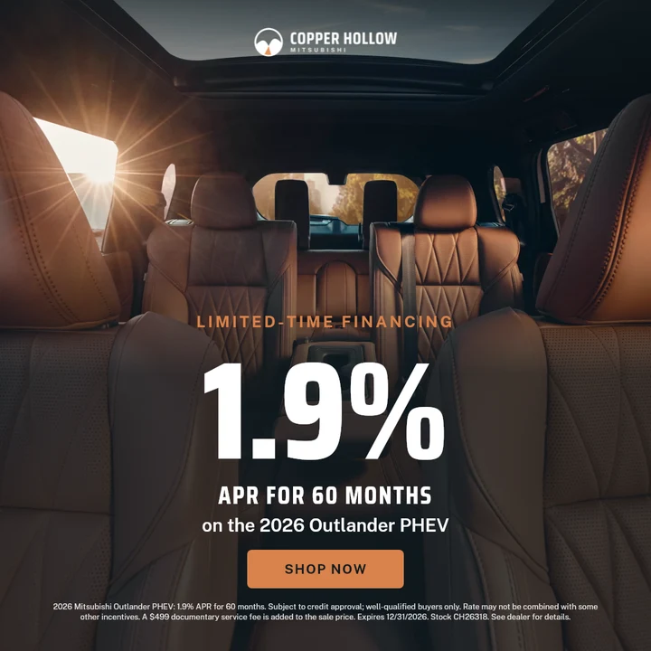 An APR banner set over an interior photo of the Outlander PHEV